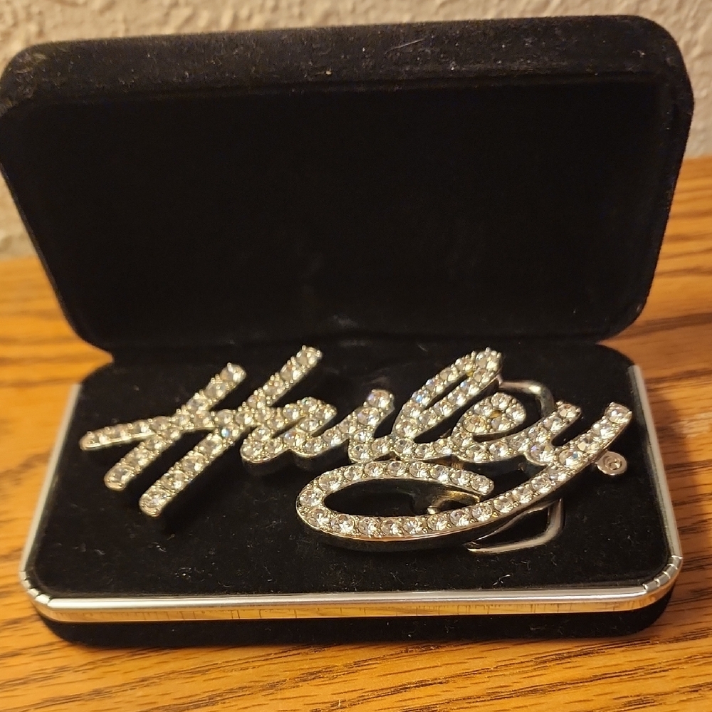 Harley Davidson Rhinestone Belt Buckle